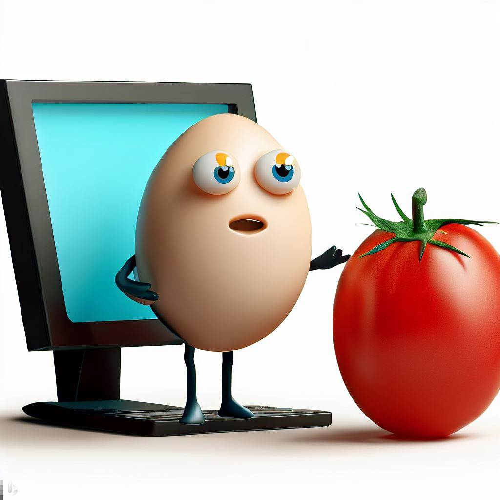 Huevito y tomate. Aprender Cocina